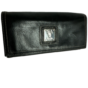 Tignanello Pebbled Leather Black Long Wallet